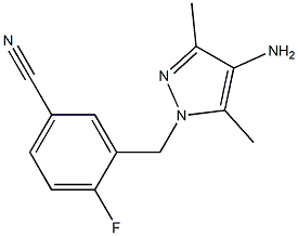 3-[(4-amino-3,5-dimethyl-1H-pyrazol-1-yl)methyl]-4-fluorobenzonitrile Struktur