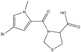 3-[(4-bromo-1-methyl-1H-pyrrol-2-yl)carbonyl]-1,3-thiazolidine-4-carboxylic acid Struktur