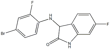 3-[(4-bromo-2-fluorophenyl)amino]-6-fluoro-2,3-dihydro-1H-indol-2-one Struktur