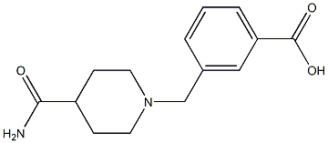 3-[(4-carbamoylpiperidin-1-yl)methyl]benzoic acid Struktur