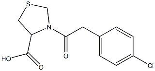 3-[(4-chlorophenyl)acetyl]-1,3-thiazolidine-4-carboxylic acid Struktur