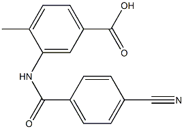 3-[(4-cyanobenzoyl)amino]-4-methylbenzoic acid Struktur