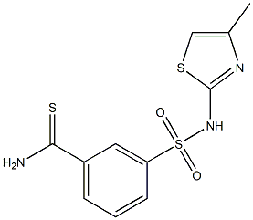 3-[(4-methyl-1,3-thiazol-2-yl)sulfamoyl]benzene-1-carbothioamide Struktur