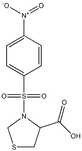 3-[(4-nitrobenzene)sulfonyl]-1,3-thiazolidine-4-carboxylic acid Struktur