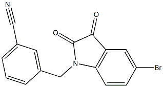 3-[(5-bromo-2,3-dioxo-2,3-dihydro-1H-indol-1-yl)methyl]benzonitrile Struktur