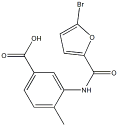 3-[(5-bromo-2-furoyl)amino]-4-methylbenzoic acid Struktur