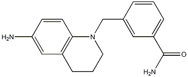 3-[(6-amino-1,2,3,4-tetrahydroquinolin-1-yl)methyl]benzamide Struktur