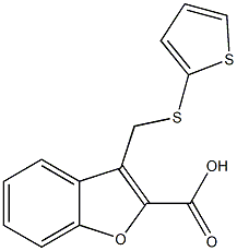 3-[(thiophen-2-ylsulfanyl)methyl]-1-benzofuran-2-carboxylic acid Struktur