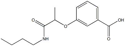 3-[1-(butylcarbamoyl)ethoxy]benzoic acid Struktur