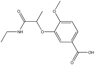 3-[1-(ethylcarbamoyl)ethoxy]-4-methoxybenzoic acid Struktur