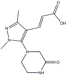 3-[1,3-dimethyl-5-(3-oxopiperazin-1-yl)-1H-pyrazol-4-yl]prop-2-enoic acid Struktur