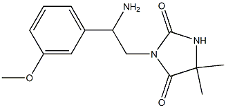 3-[2-amino-2-(3-methoxyphenyl)ethyl]-5,5-dimethylimidazolidine-2,4-dione Struktur