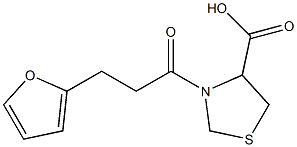 3-[3-(furan-2-yl)propanoyl]-1,3-thiazolidine-4-carboxylic acid Struktur