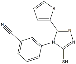 3-[3-sulfanyl-5-(thiophen-2-yl)-4H-1,2,4-triazol-4-yl]benzonitrile Struktur