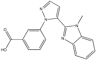 3-[5-(1-methyl-1H-benzimidazol-2-yl)-1H-pyrazol-1-yl]benzoic acid Struktur