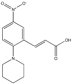 3-[5-nitro-2-(piperidin-1-yl)phenyl]prop-2-enoic acid Struktur