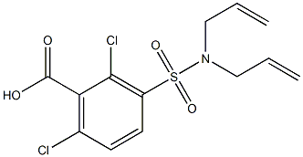 3-[bis(prop-2-en-1-yl)sulfamoyl]-2,6-dichlorobenzoic acid Struktur