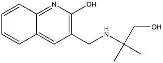 3-{[(1-hydroxy-2-methylpropan-2-yl)amino]methyl}quinolin-2-ol Struktur