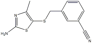 3-{[(2-amino-4-methyl-1,3-thiazol-5-yl)thio]methyl}benzonitrile Struktur