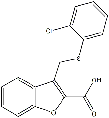 3-{[(2-chlorophenyl)sulfanyl]methyl}-1-benzofuran-2-carboxylic acid Struktur