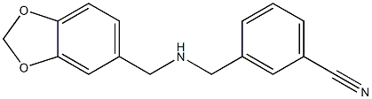 3-{[(2H-1,3-benzodioxol-5-ylmethyl)amino]methyl}benzonitrile Struktur