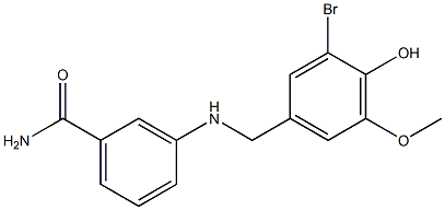 3-{[(3-bromo-4-hydroxy-5-methoxyphenyl)methyl]amino}benzamide Struktur