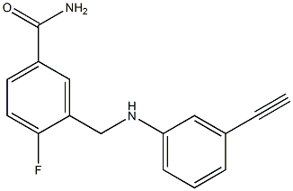 3-{[(3-ethynylphenyl)amino]methyl}-4-fluorobenzamide Struktur