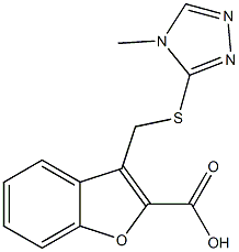 3-{[(4-methyl-4H-1,2,4-triazol-3-yl)sulfanyl]methyl}-1-benzofuran-2-carboxylic acid Struktur