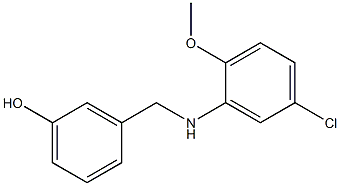 3-{[(5-chloro-2-methoxyphenyl)amino]methyl}phenol Struktur