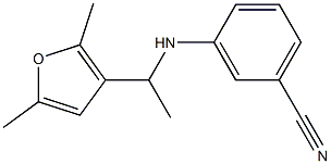 3-{[1-(2,5-dimethylfuran-3-yl)ethyl]amino}benzonitrile Struktur