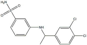 3-{[1-(3,4-dichlorophenyl)ethyl]amino}benzene-1-sulfonamide Struktur