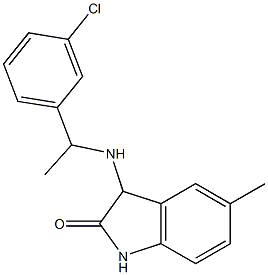 3-{[1-(3-chlorophenyl)ethyl]amino}-5-methyl-2,3-dihydro-1H-indol-2-one Struktur