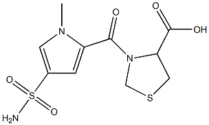 3-{[4-(aminosulfonyl)-1-methyl-1H-pyrrol-2-yl]carbonyl}-1,3-thiazolidine-4-carboxylic acid Struktur