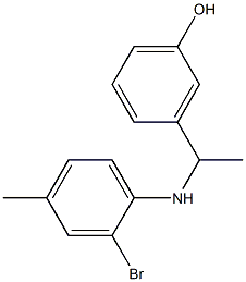 3-{1-[(2-bromo-4-methylphenyl)amino]ethyl}phenol Struktur