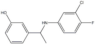 3-{1-[(3-chloro-4-fluorophenyl)amino]ethyl}phenol Struktur