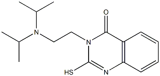 3-{2-[bis(propan-2-yl)amino]ethyl}-2-sulfanyl-3,4-dihydroquinazolin-4-one Struktur