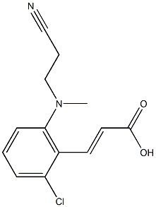 3-{2-chloro-6-[(2-cyanoethyl)(methyl)amino]phenyl}prop-2-enoic acid Struktur