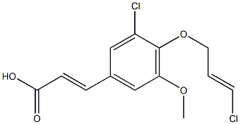 3-{3-chloro-4-[(3-chloroprop-2-en-1-yl)oxy]-5-methoxyphenyl}prop-2-enoic acid Struktur