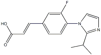 3-{3-fluoro-4-[2-(propan-2-yl)-1H-imidazol-1-yl]phenyl}prop-2-enoic acid Struktur