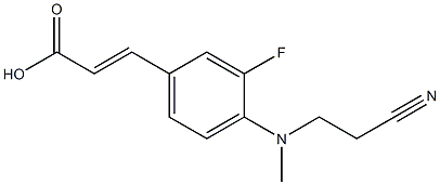 3-{4-[(2-cyanoethyl)(methyl)amino]-3-fluorophenyl}prop-2-enoic acid Struktur