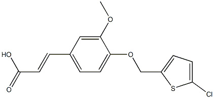 3-{4-[(5-chlorothiophen-2-yl)methoxy]-3-methoxyphenyl}prop-2-enoic acid Struktur