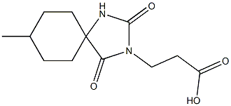 3-{8-methyl-2,4-dioxo-1,3-diazaspiro[4.5]decan-3-yl}propanoic acid Struktur