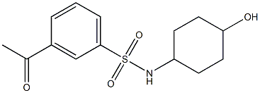 3-acetyl-N-(4-hydroxycyclohexyl)benzene-1-sulfonamide Struktur