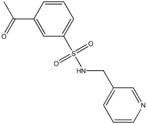 3-acetyl-N-(pyridin-3-ylmethyl)benzene-1-sulfonamide Struktur