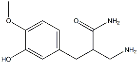 3-amino-2-[(3-hydroxy-4-methoxyphenyl)methyl]propanamide Struktur