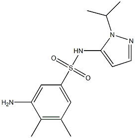 3-amino-4,5-dimethyl-N-[1-(propan-2-yl)-1H-pyrazol-5-yl]benzene-1-sulfonamide Struktur