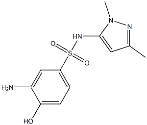 3-amino-N-(1,3-dimethyl-1H-pyrazol-5-yl)-4-hydroxybenzene-1-sulfonamide Struktur