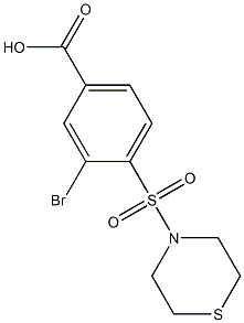 3-bromo-4-(thiomorpholine-4-sulfonyl)benzoic acid Struktur