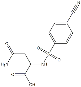 3-carbamoyl-2-[(4-cyanobenzene)sulfonamido]propanoic acid Struktur