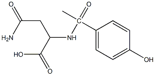 3-carbamoyl-2-[1-(4-hydroxyphenyl)acetamido]propanoic acid Struktur